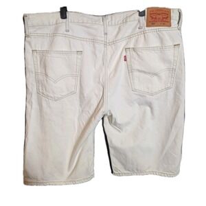 Levi's 502 White Distressed Jean Shorts Men's 42 Relaxed Fit Mid Rise Denim